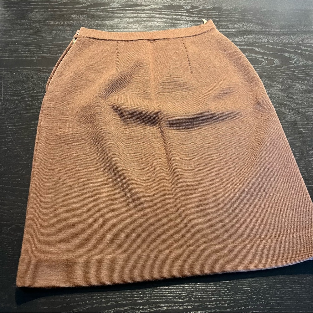 Vintage Brown Knit Pencil Skirt